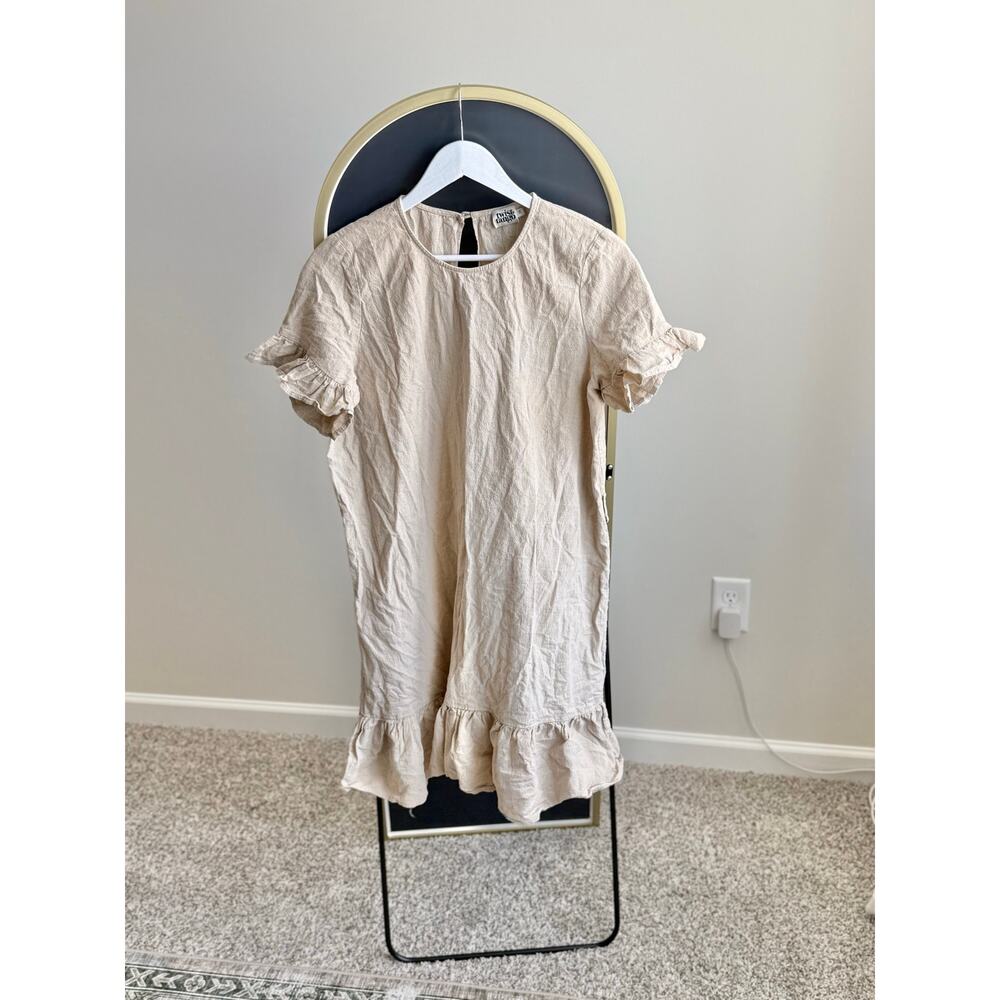 Beige linen ruffle dress from Swedish company M/L